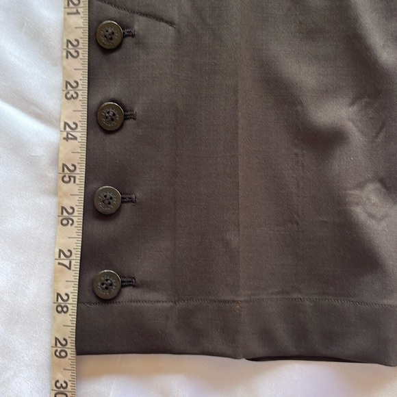 Burberry London Brown Straight Leg Tailored Trousers Wool Blend Buttoned Sz 6 - Picture 2 of 16